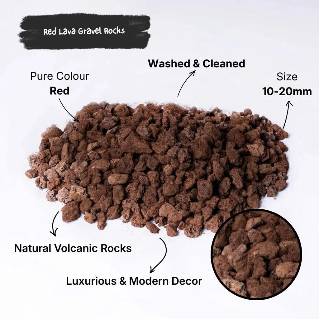 Decorative Stones | Red Lava Gravel Rocks 10/20mm