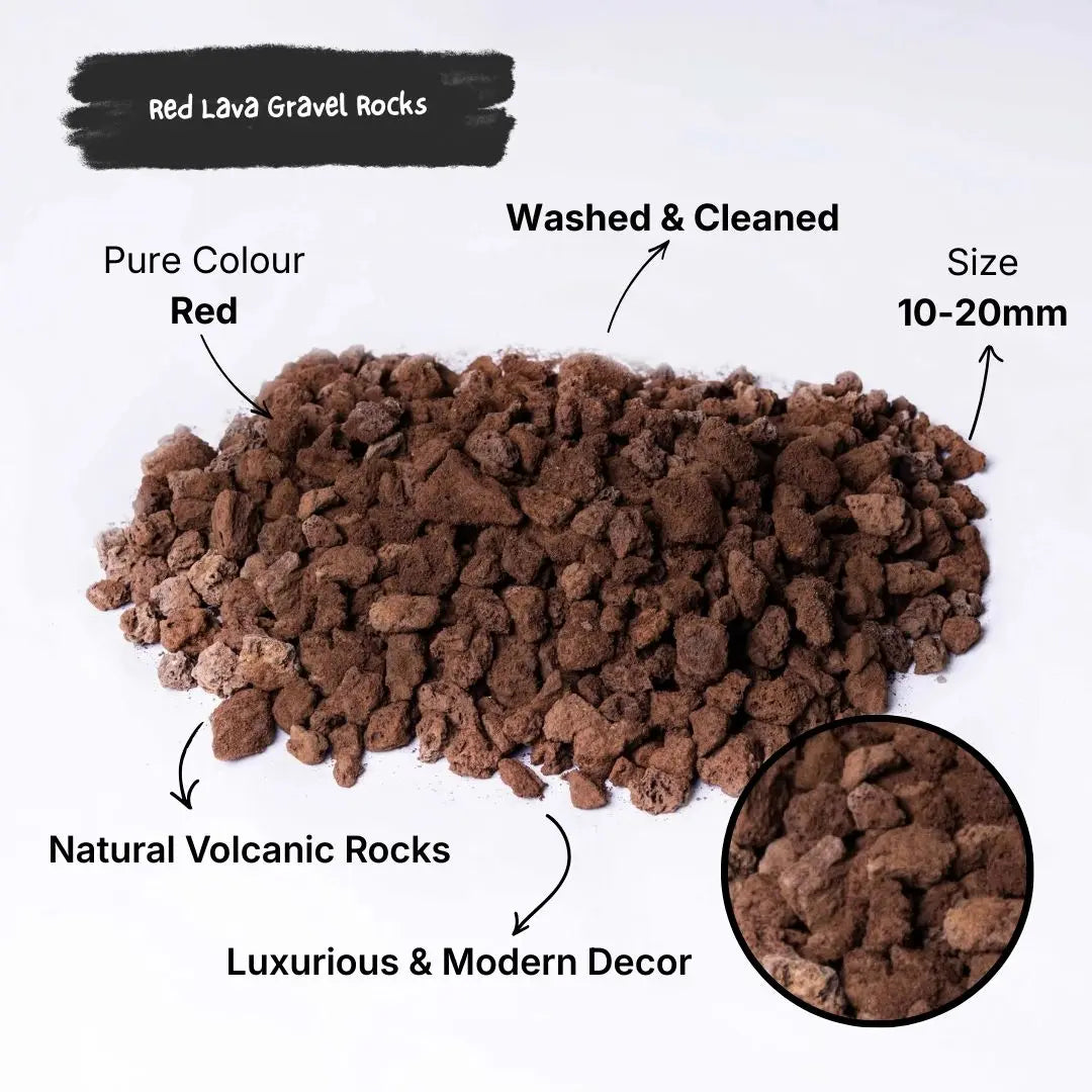 Decorative Stones | Red Lava Gravel Rocks 10/20mm