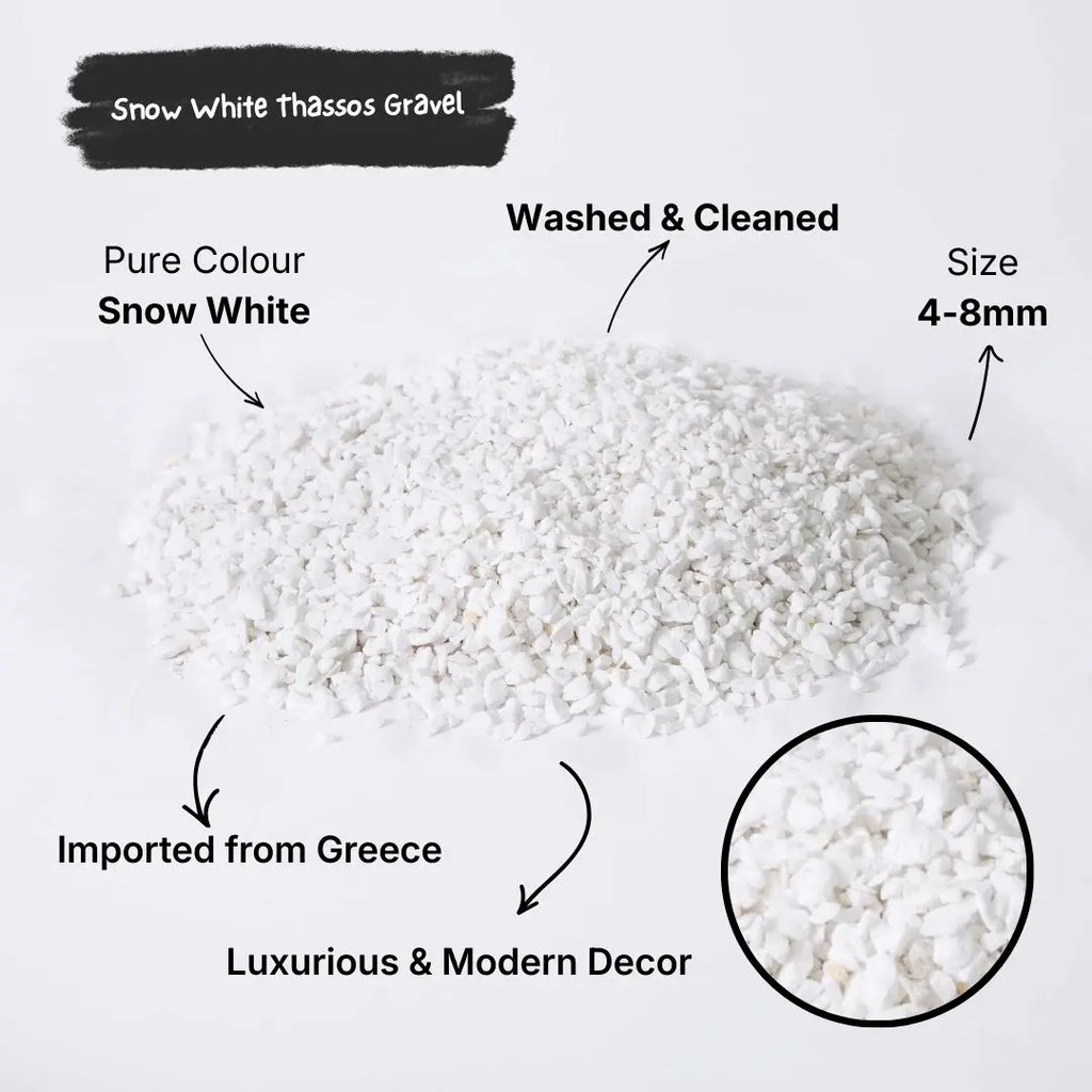 Decorative Stones | White Thassos Marble Gravel 4/8mm