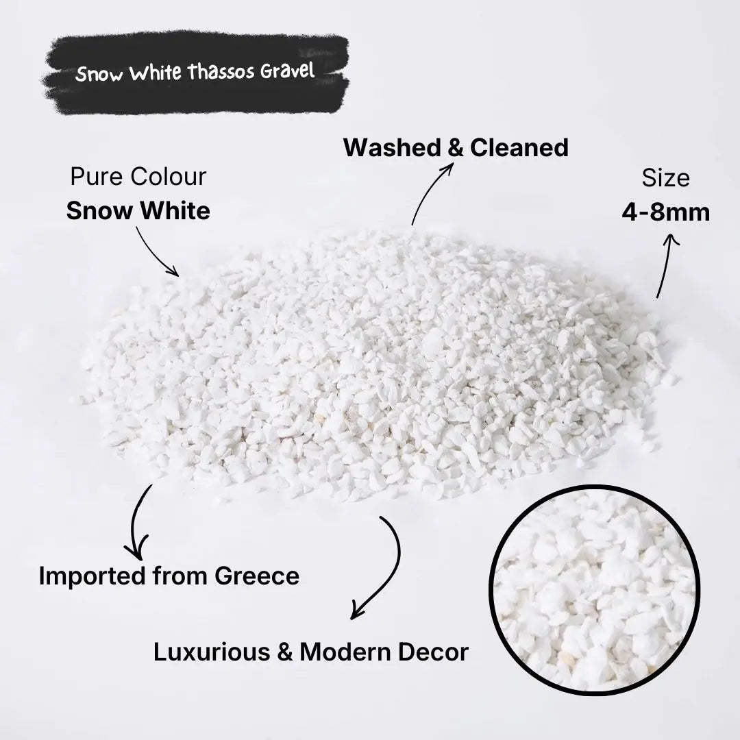 Decorative Stones | White Thassos Marble Gravel 4/8mm