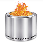 Metallic Vulcan Fireplace with flames on a white background